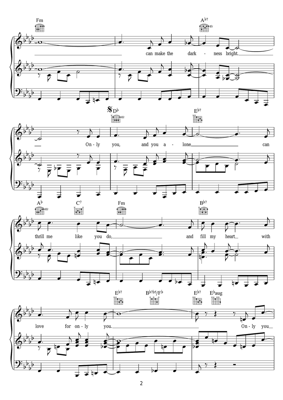 Only You (And You Alone) Only You (And You Alone) Guitar scores gallery preview page 2