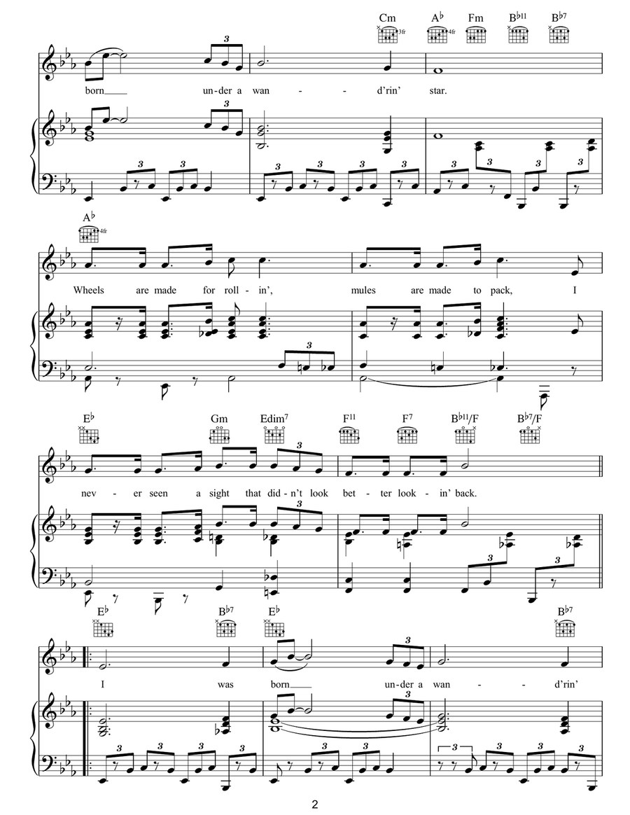 Wand'rin' Star (from Paint Your Wagon) Guitar scores gallery preview page 2