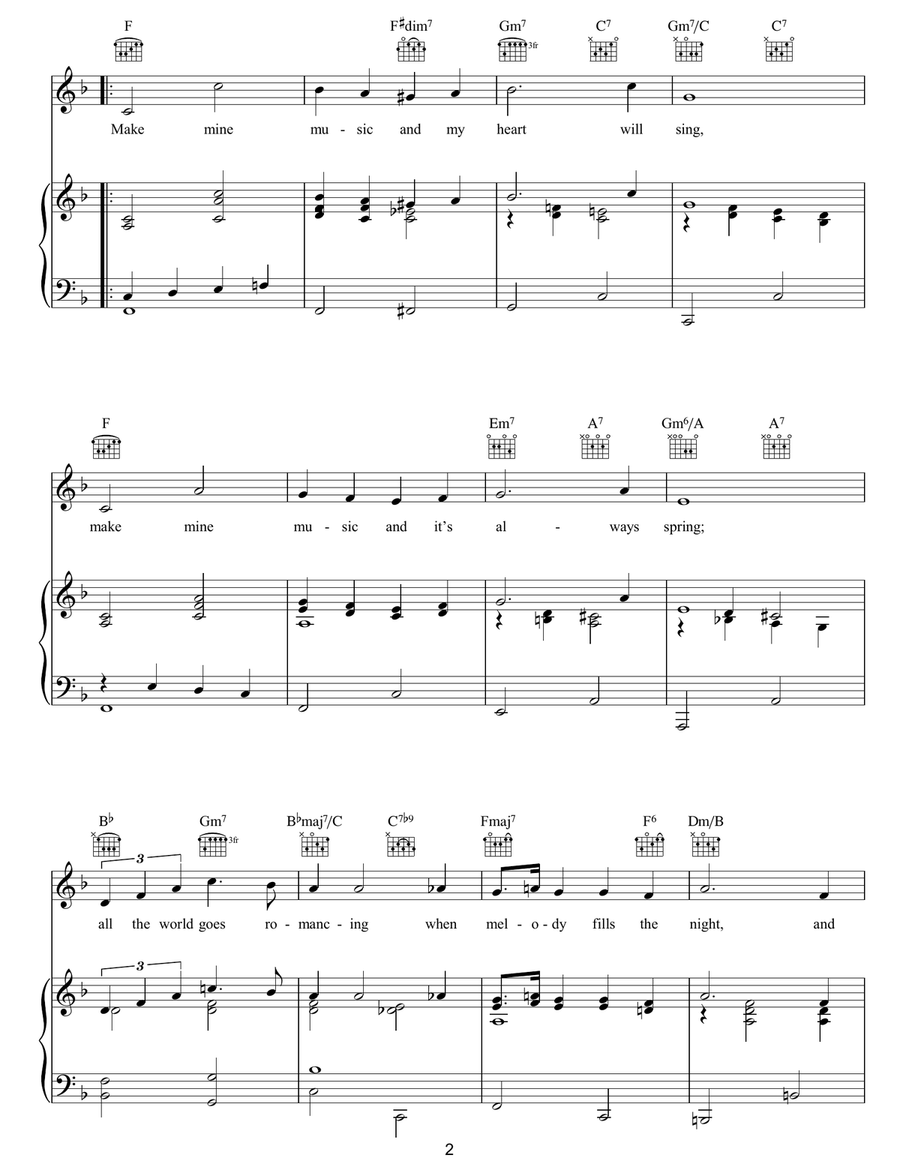 Make Mine Music Make Mine Music Piano, Vocal, Guitar scores gallery preview page 2