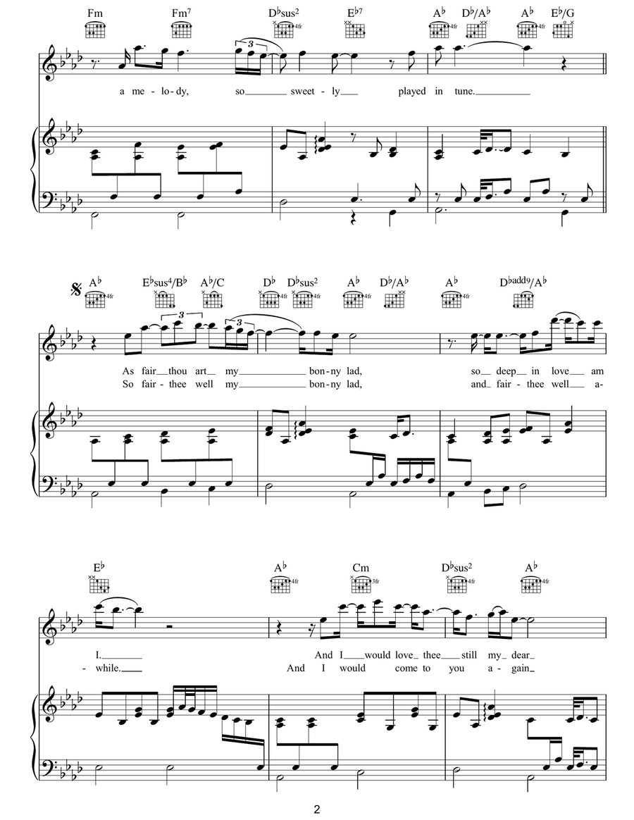 My Love Is Like A Red, Red Rose Piano, Vocal, Guitar scores gallery preview page 2