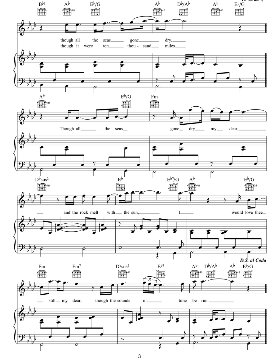 My Love Is Like A Red, Red Rose Piano, Vocal, Guitar scores gallery preview page 3