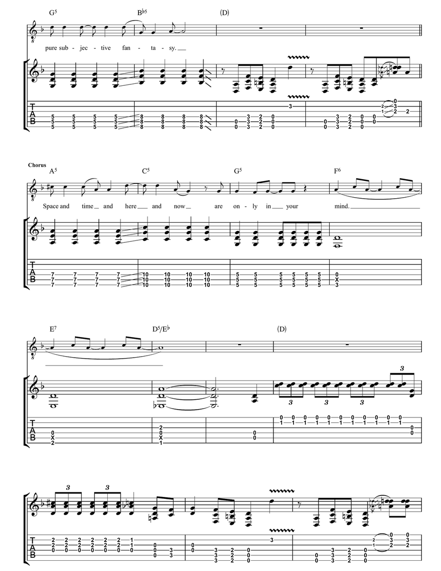 The Nature Of Reality Guitar Tablature scores gallery preview page 2