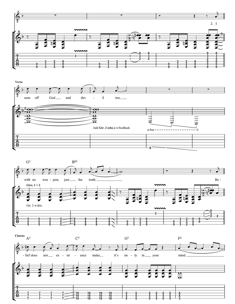 The Nature Of Reality Guitar Tablature scores gallery preview page 3