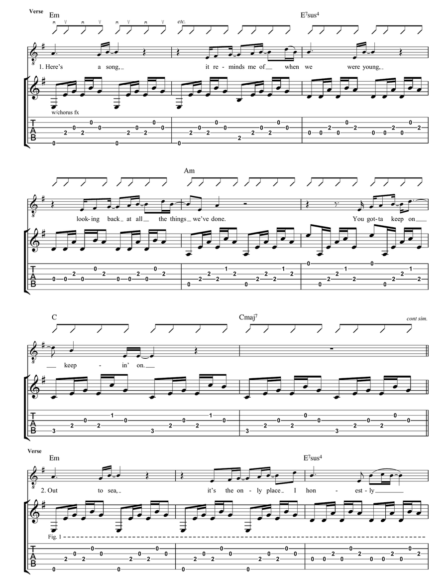 I'm Outta Time Guitar Tablature scores gallery preview page 2