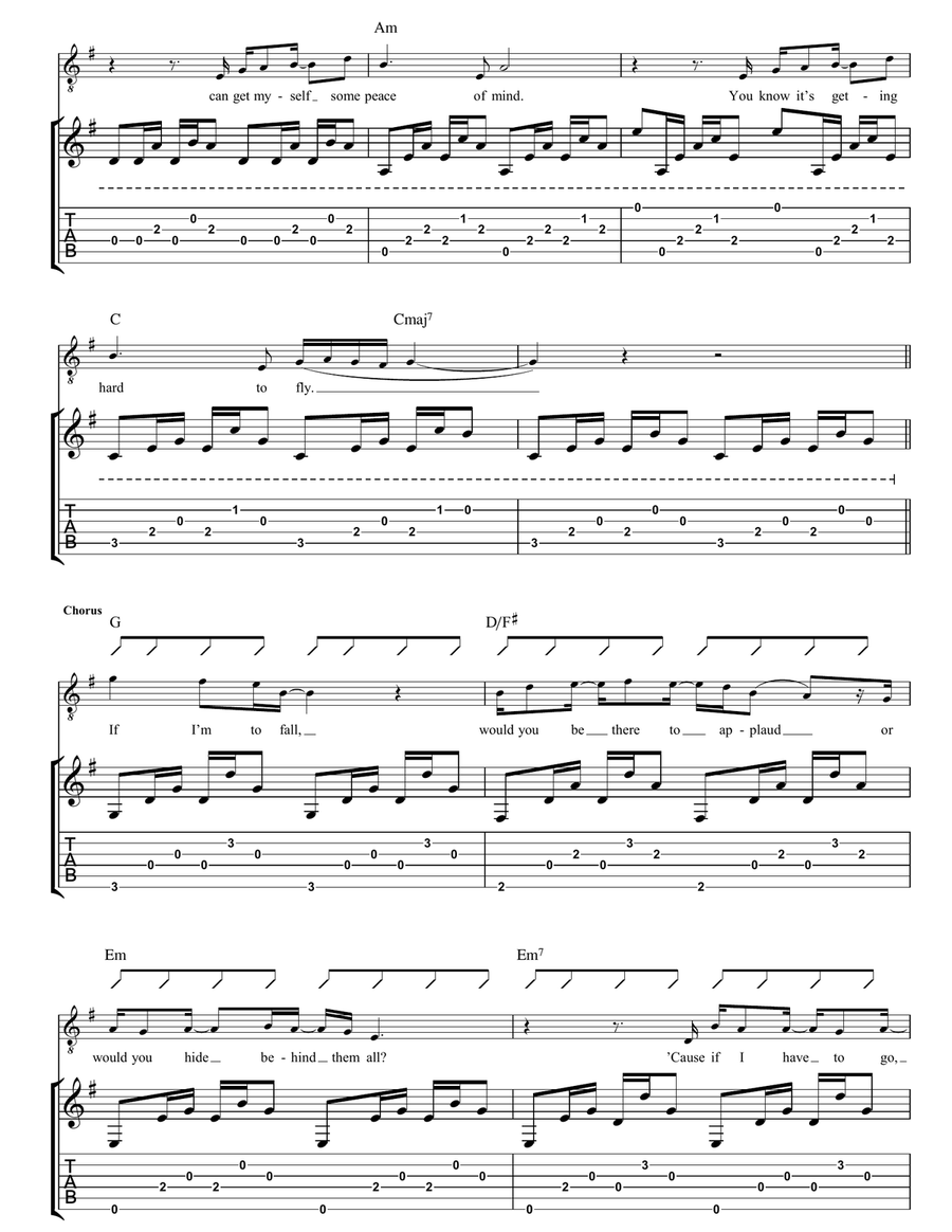 I'm Outta Time Guitar Tablature scores gallery preview page 3