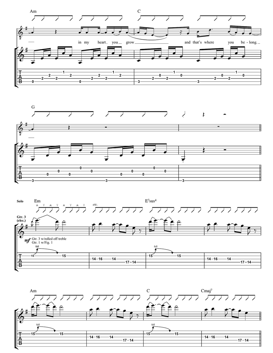 I'm Outta Time Guitar Tablature scores gallery preview page 4