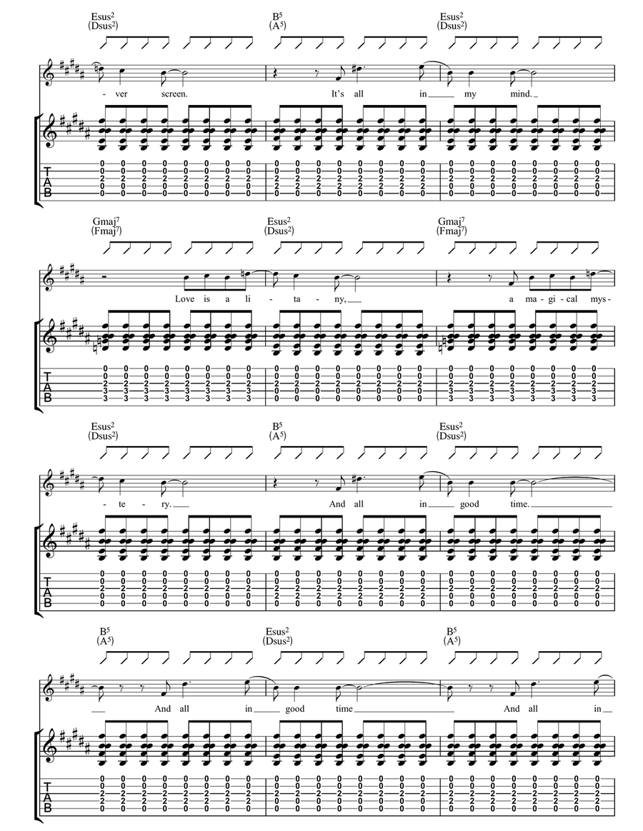 The Shock Of The Lightning Guitar Tablature scores gallery preview page 4