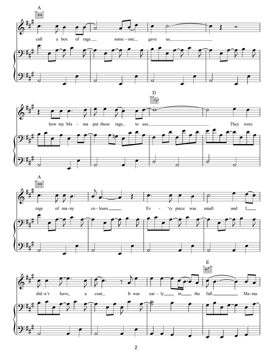 Coat Of Many Colours Coat Of Many Colours Piano, Vocal, Guitar scores gallery preview page 2