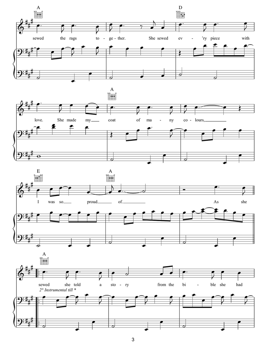 Coat Of Many Colours Coat Of Many Colours Piano, Vocal, Guitar scores gallery preview page 3