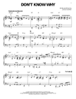 Don't Know Why [Jazz version] (arr. Brent Edstrom)