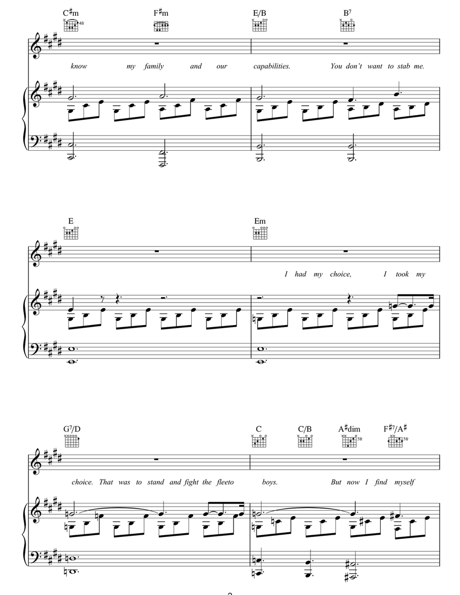 Stabbed Stabbed Piano, Vocal, Guitar scores gallery preview page 2
