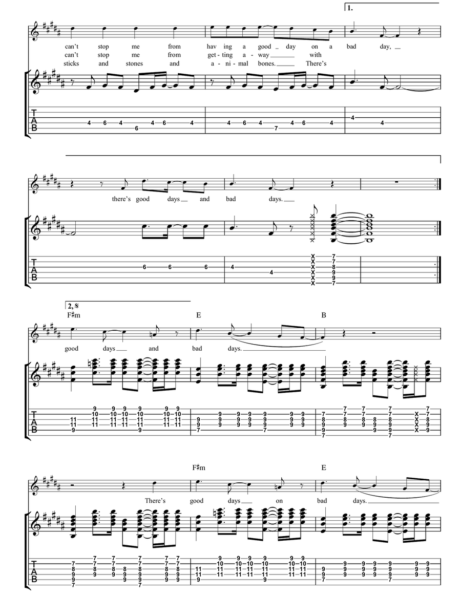 Good Days Bad Days Good Days Bad Days Acoustic Guitar scores gallery preview page 2
