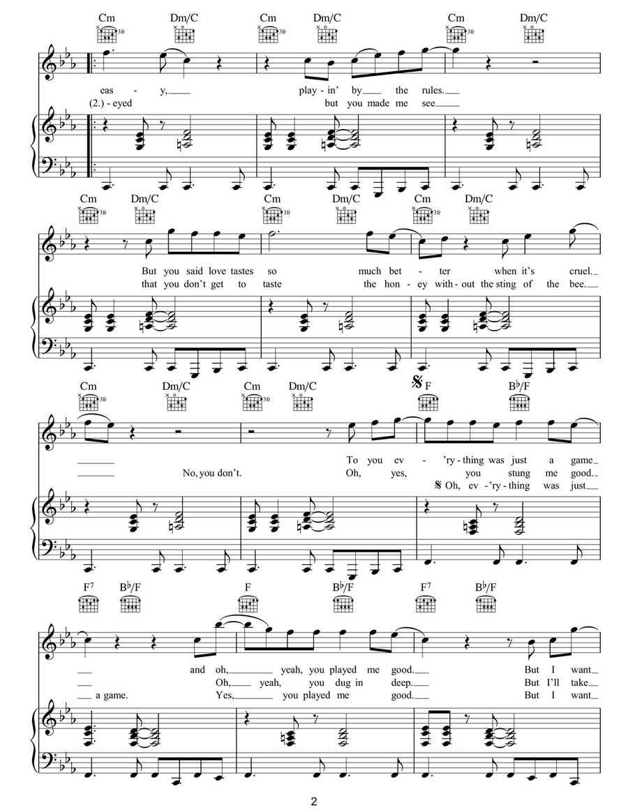 Nothing Ever Hurt Like You Piano, Vocal, Guitar scores gallery preview page 2