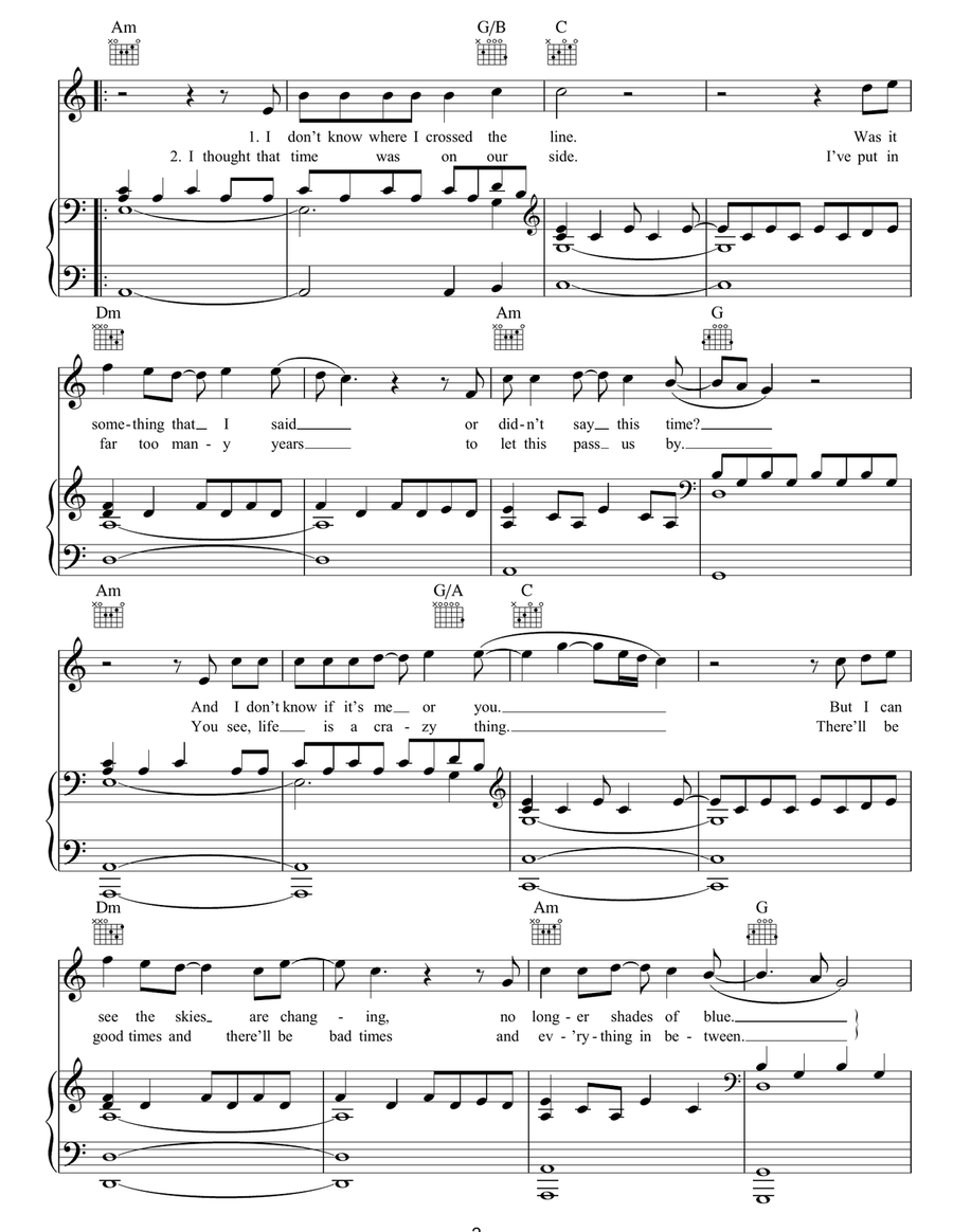 Please Don't Stop The Rain Piano, Vocal, Guitar scores gallery preview page 2