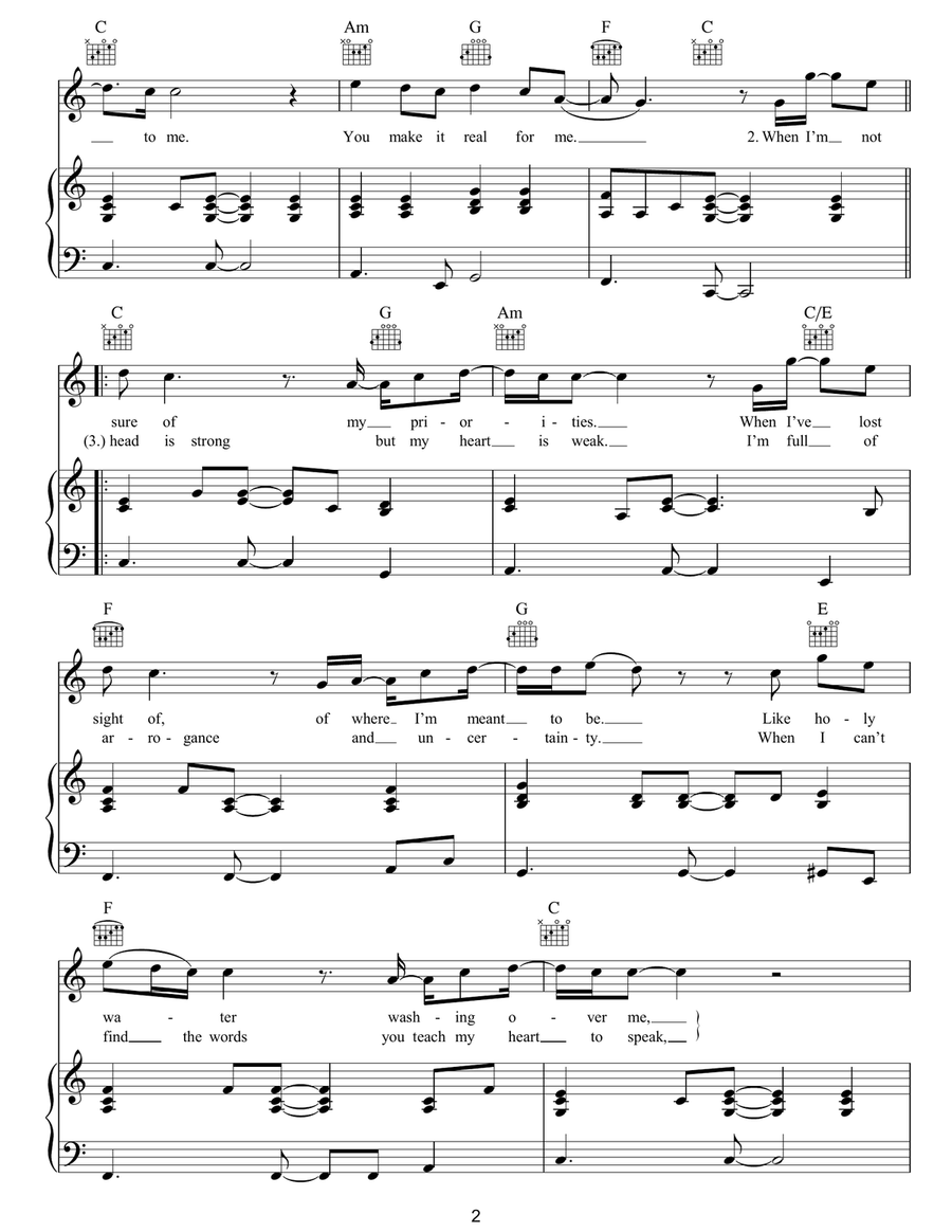 You Make It Real Piano, Vocal, Guitar scores gallery preview page 2