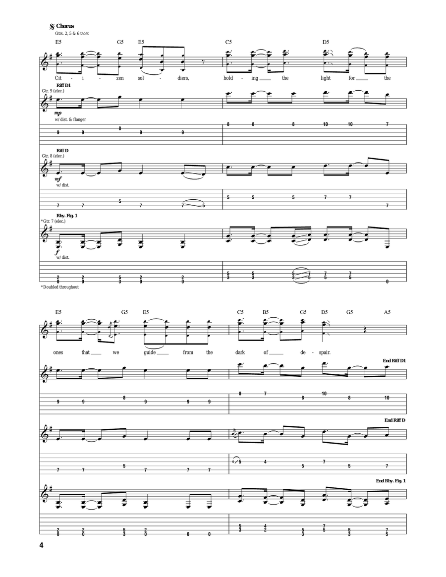 Citizen/Soldier Acoustic Guitar scores gallery preview page 4
