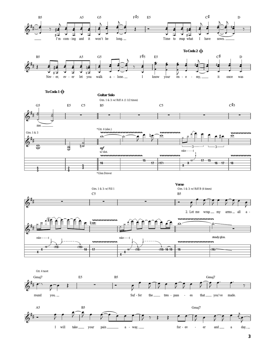 Never Walk Alone...Call To Arms Acoustic Guitar scores gallery preview page 3