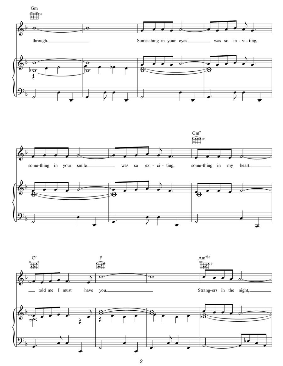 Strangers In The Night Strangers In The Night Piano, Vocal, Guitar scores gallery preview page 2