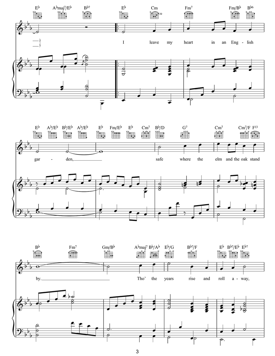 I Leave My Heart In An English Garden Piano, Vocal, Guitar scores gallery preview page 3