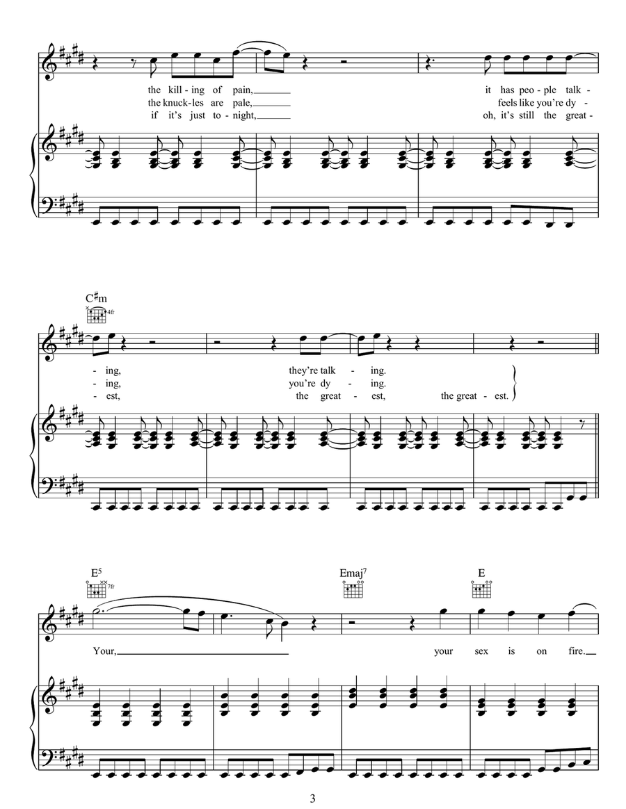 Sex On Fire Sex On Fire Piano, Vocal, Guitar scores gallery preview page 3