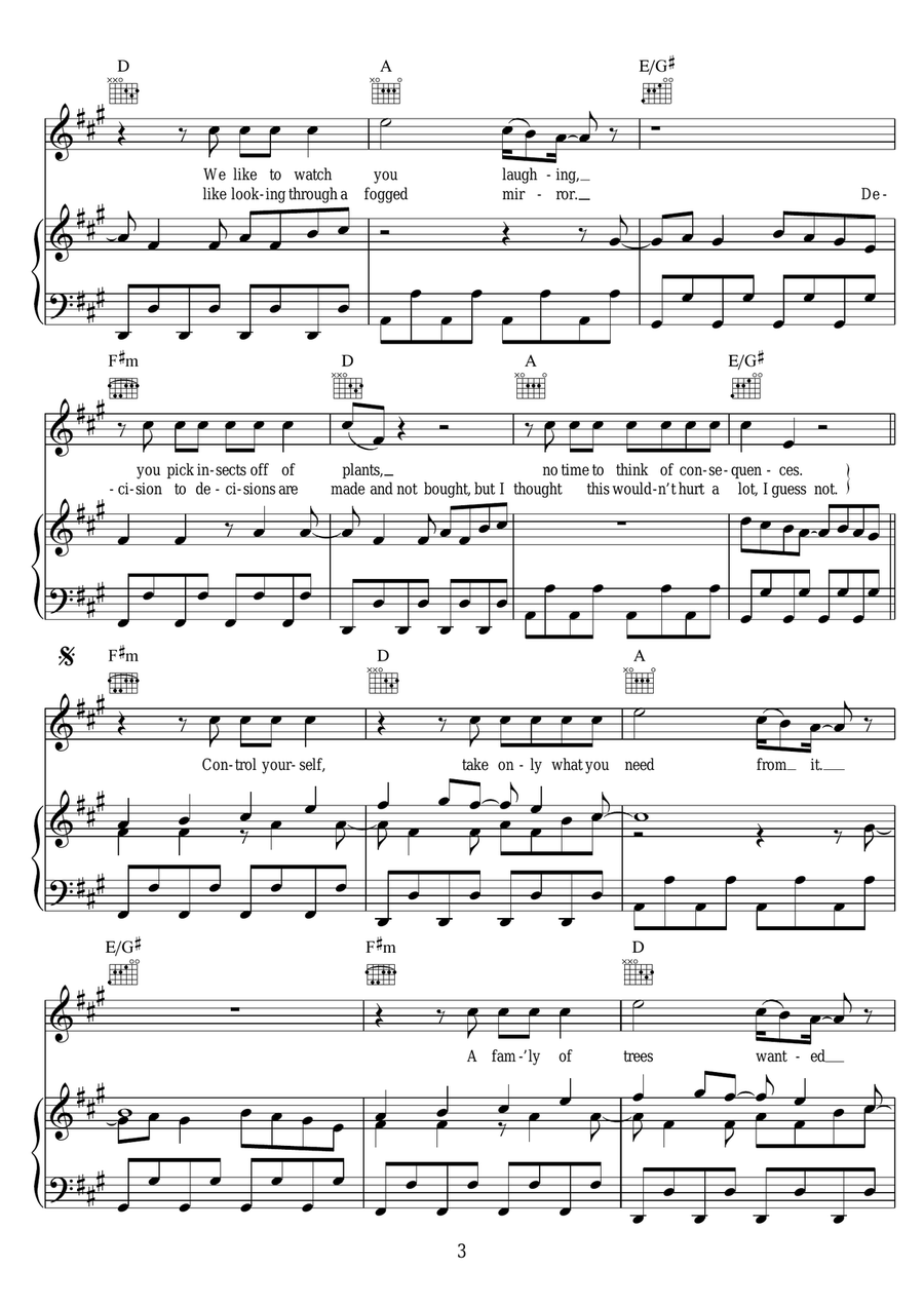 Kids Kids Piano, Vocal, Guitar scores gallery preview page 3