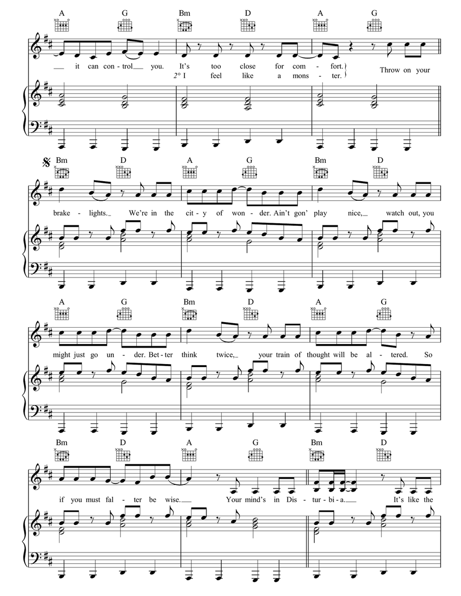Disturbia Disturbia Acoustic Guitar scores gallery preview page 3