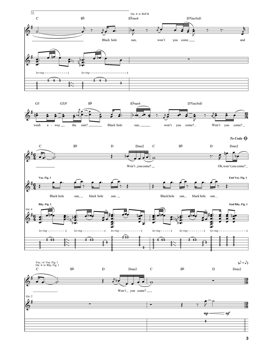 Black Hole Sun Black Hole Sun Acoustic Guitar scores gallery preview page 3