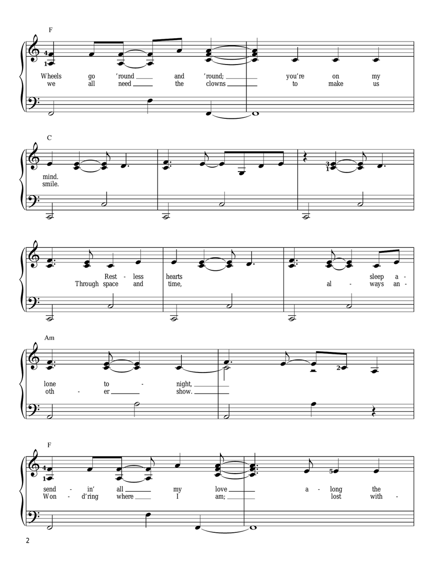 Faithfully Faithfully Easy Piano scores gallery preview page 2