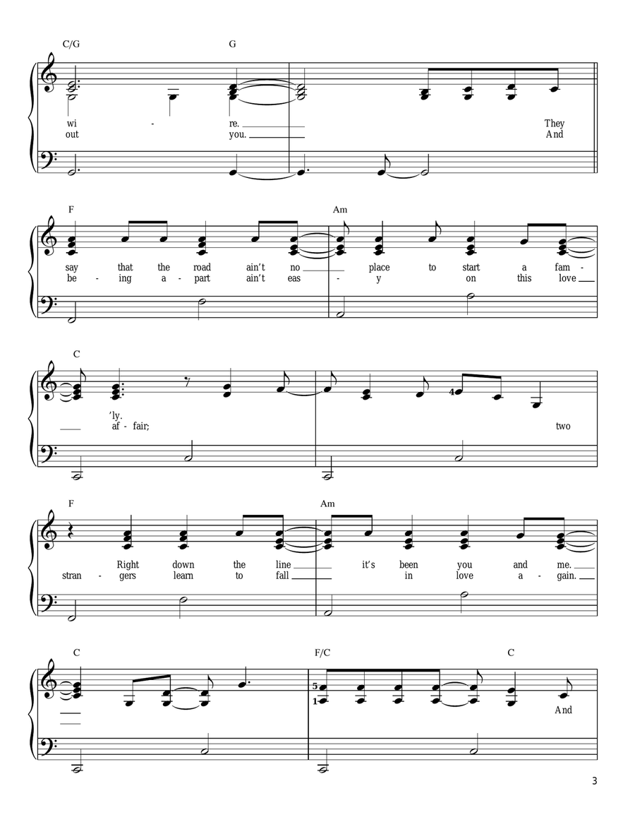 Faithfully Faithfully Easy Piano scores gallery preview page 3