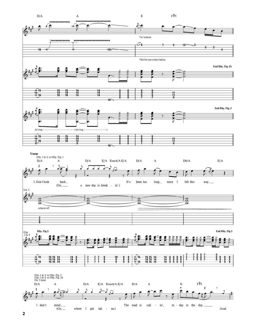 Don't Look Back Don't Look Back Acoustic Guitar scores gallery preview page 2