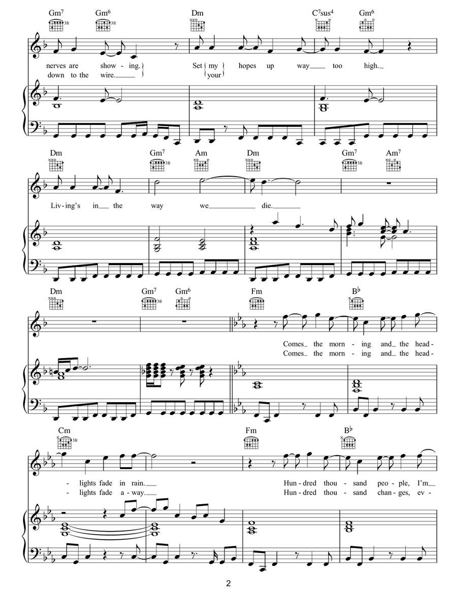 The Living Daylights The Living Daylights Piano, Vocal, Guitar scores gallery preview page 2
