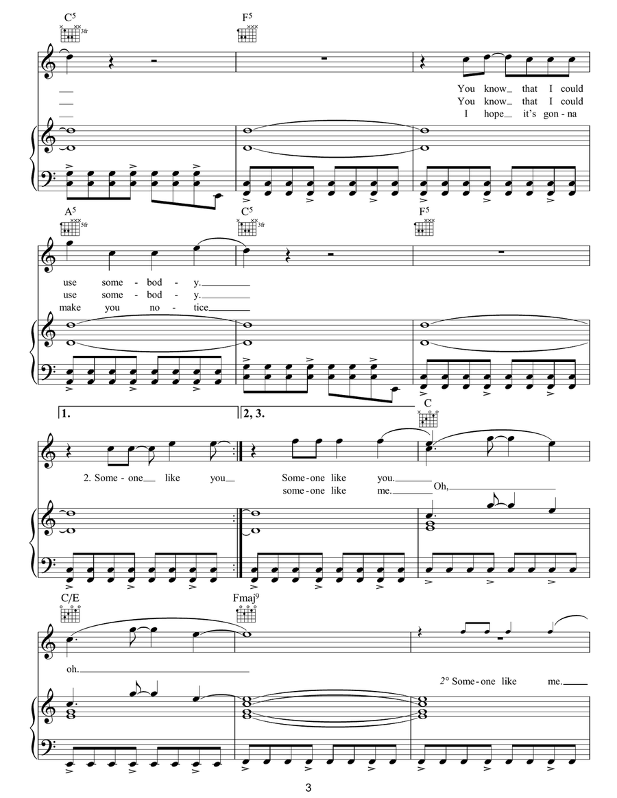 Use Somebody Use Somebody Acoustic Guitar scores gallery preview page 3