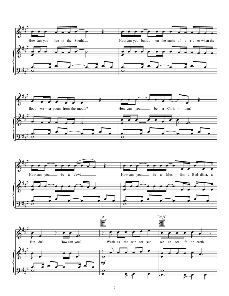 How Can You Live In The Northeast Acoustic Guitar scores gallery preview page 2
