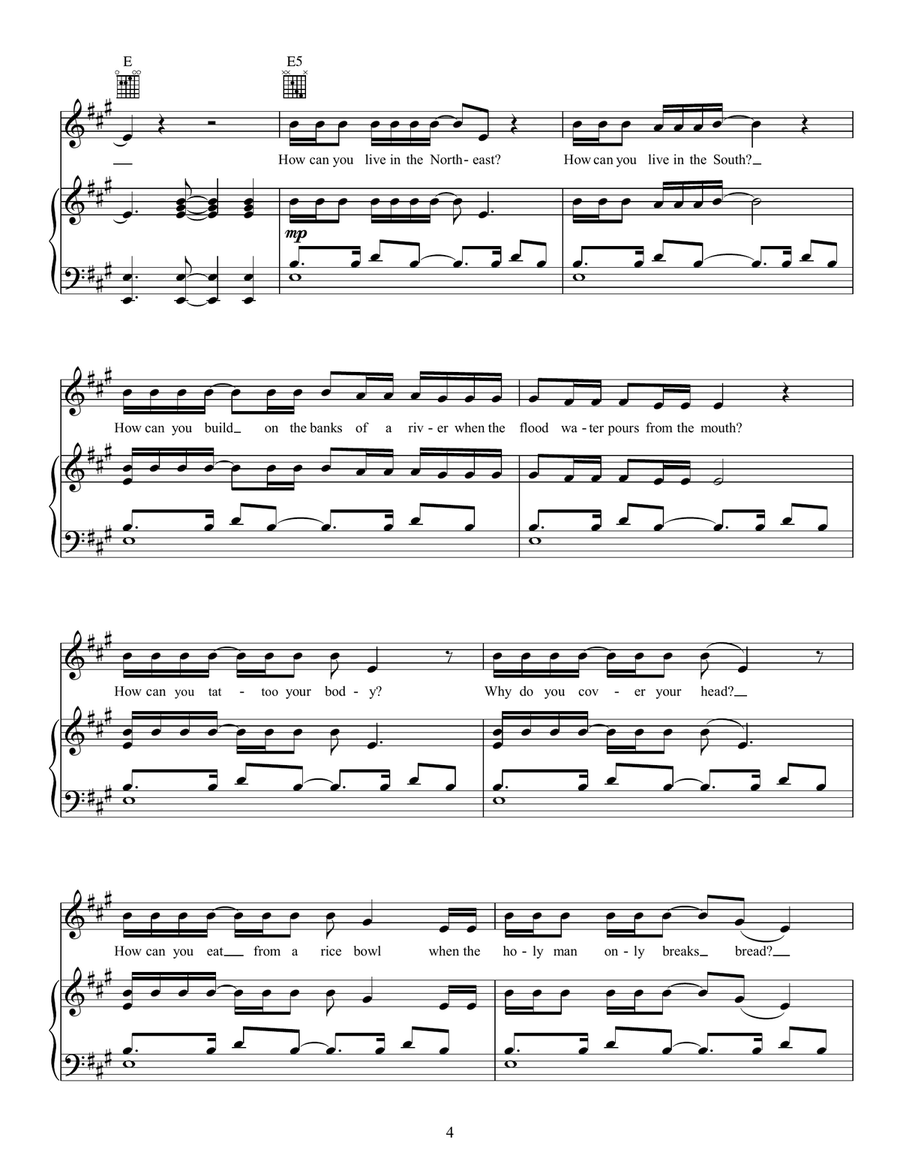 How Can You Live In The Northeast Acoustic Guitar scores gallery preview page 4