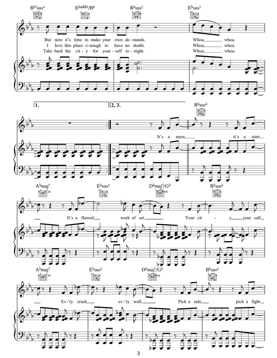 Take Back The City Take Back The City Piano, Vocal, Guitar scores gallery preview page 3