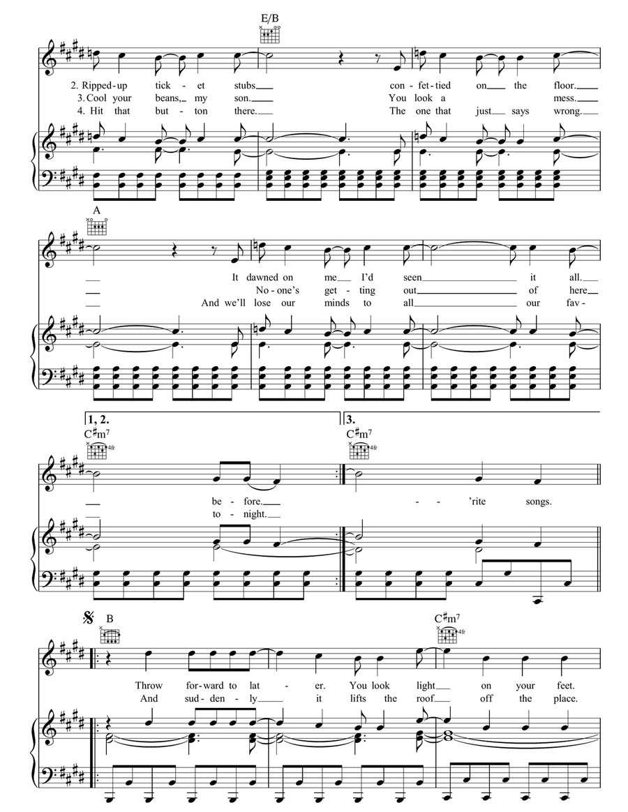 Disaster Button Disaster Button Piano, Vocal, Guitar scores gallery preview page 2