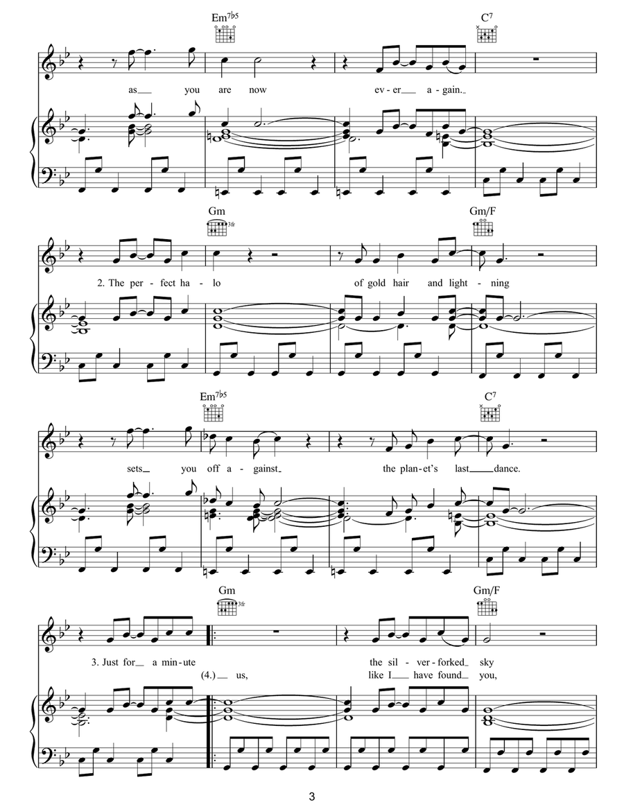 The Lightning Strike (i. What If The Storm Ends) Piano, Vocal, Guitar scores gallery preview page 3