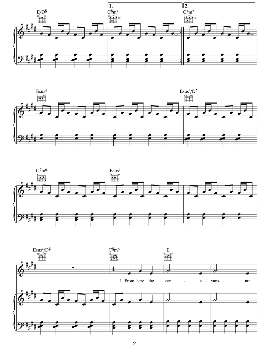 The Lightning Strike (ii. The Sunlight Through The Flags) Piano, Vocal, Guitar scores gallery preview page 2