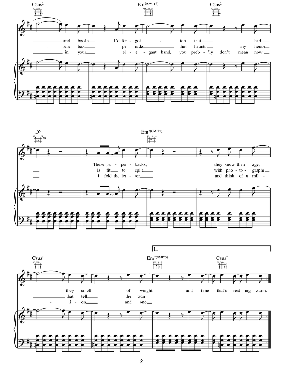Please Just Take These Photos From My Hands Piano, Vocal, Guitar scores gallery preview page 2