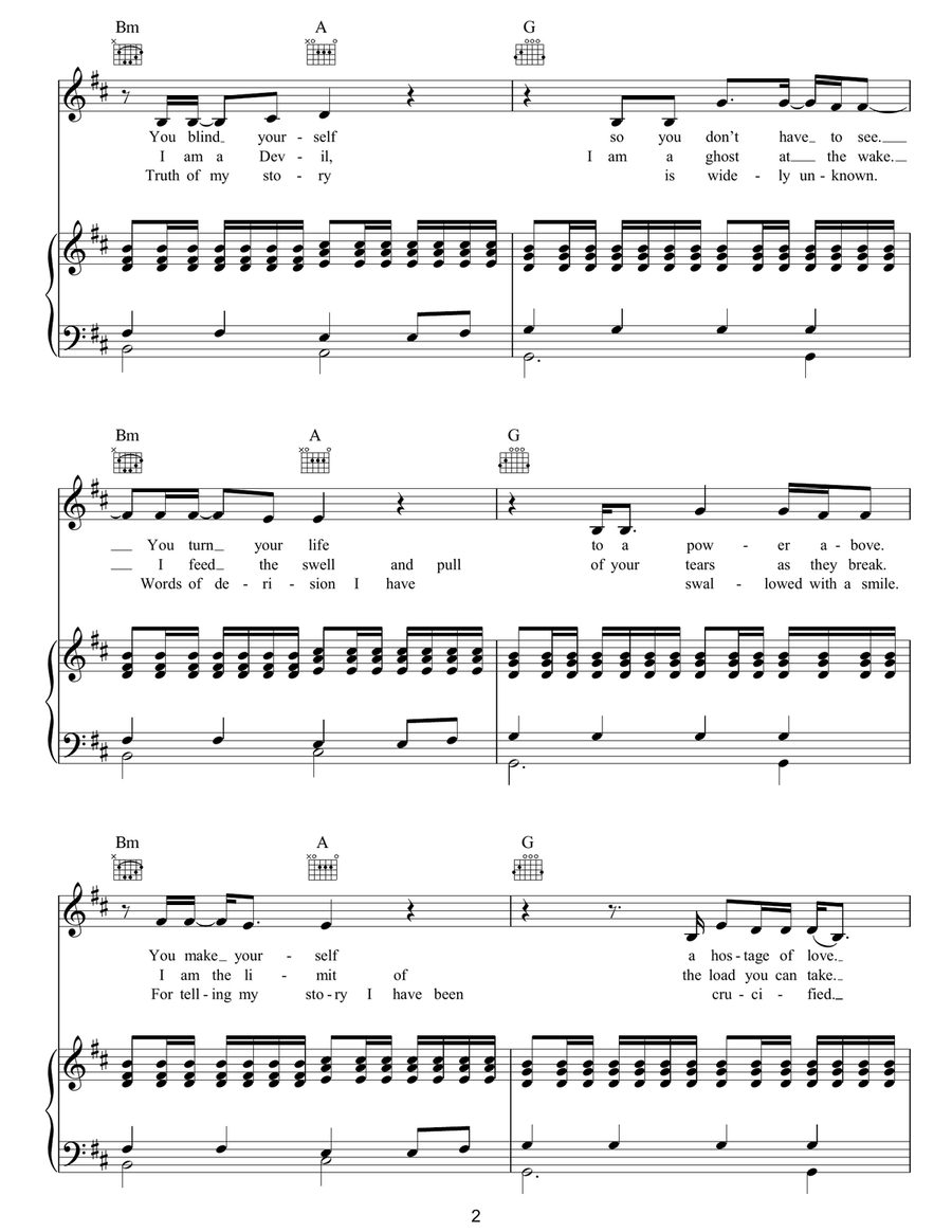 Hostage Of Love Hostage Of Love Piano, Vocal, Guitar scores gallery preview page 2