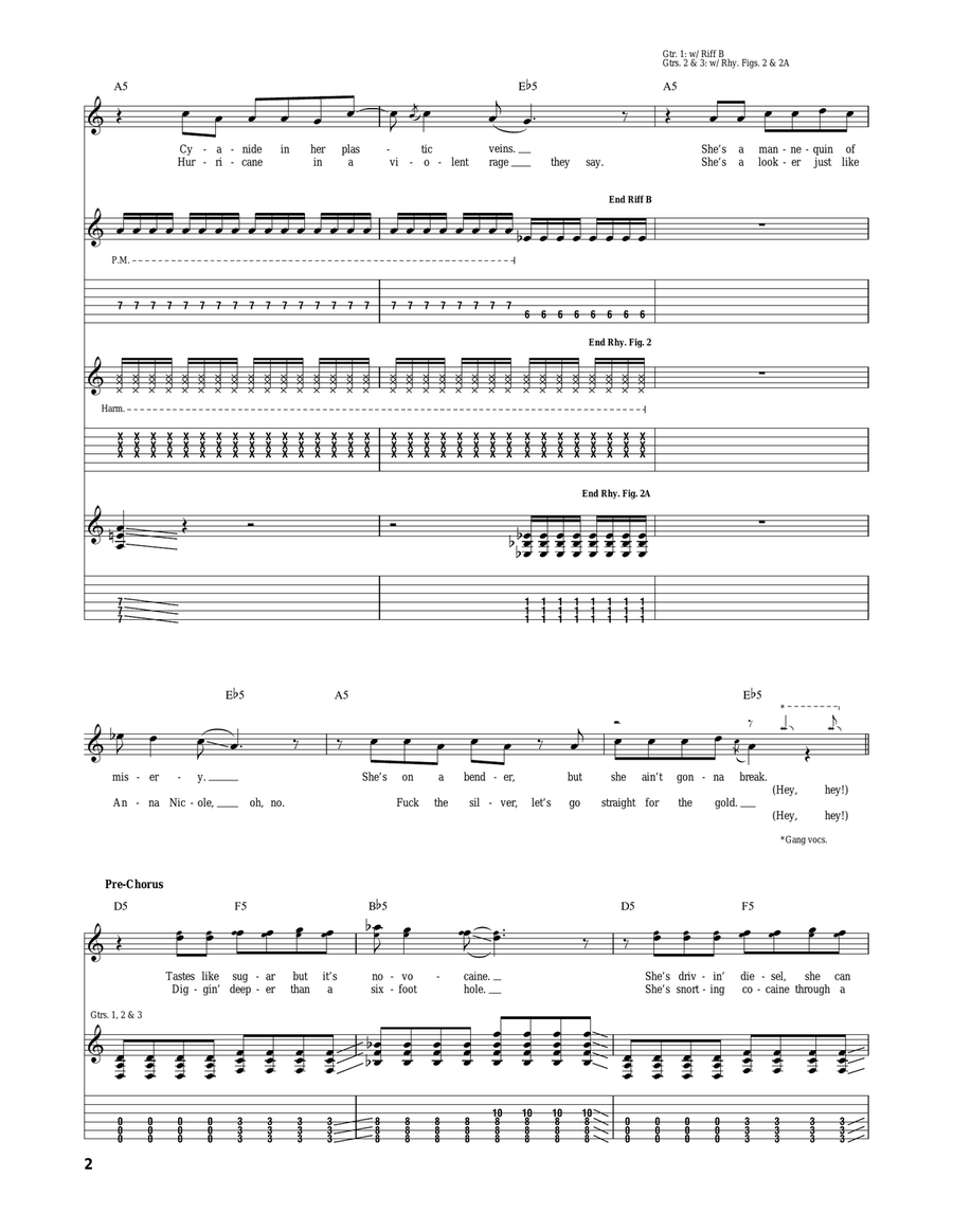 Cyanide Sweet Tooth Suicide Acoustic Guitar scores gallery preview page 2