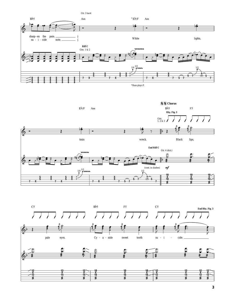 Cyanide Sweet Tooth Suicide Acoustic Guitar scores gallery preview page 3