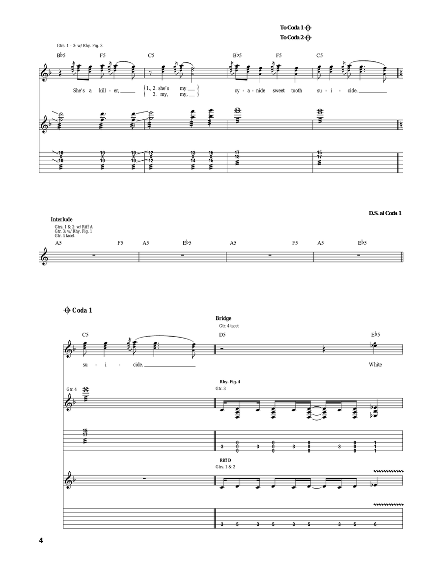 Cyanide Sweet Tooth Suicide Acoustic Guitar scores gallery preview page 4