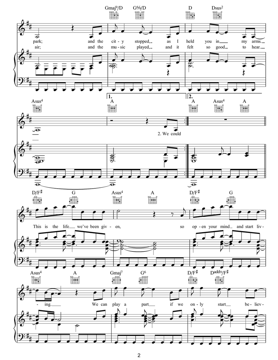 The Garden Piano, Vocal, Guitar scores gallery preview page 2