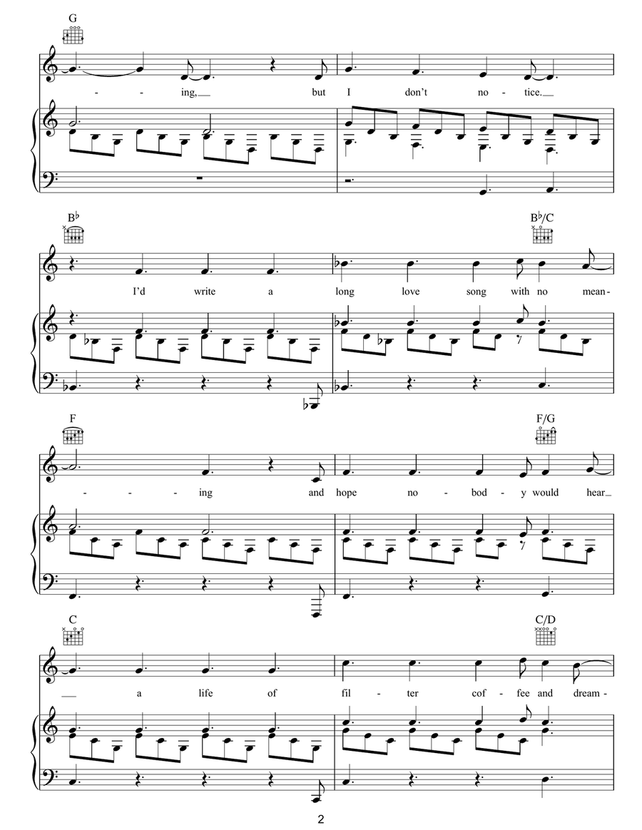 Hello Hello Piano, Vocal, Guitar scores gallery preview page 2