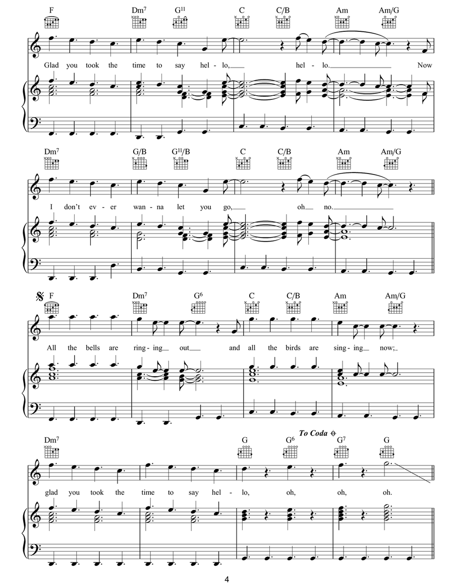 Hello Hello Piano, Vocal, Guitar scores gallery preview page 4
