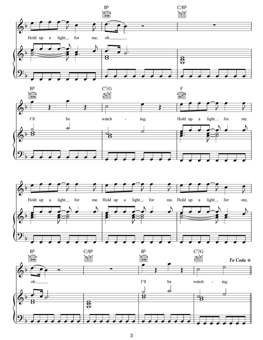 Hold Up A Light Hold Up A Light Piano, Vocal, Guitar scores gallery preview page 3