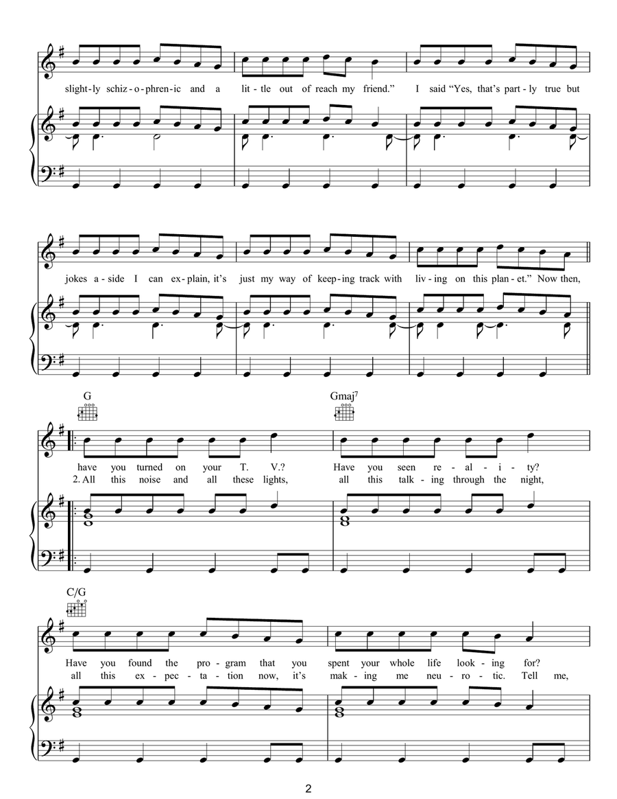 How Did It Come To This How Did It Come To This Piano, Vocal, Guitar scores gallery preview page 2