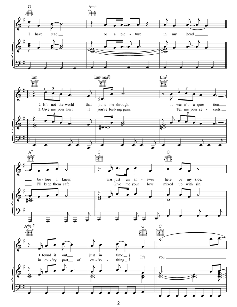 You You Piano, Vocal, Guitar scores gallery preview page 2