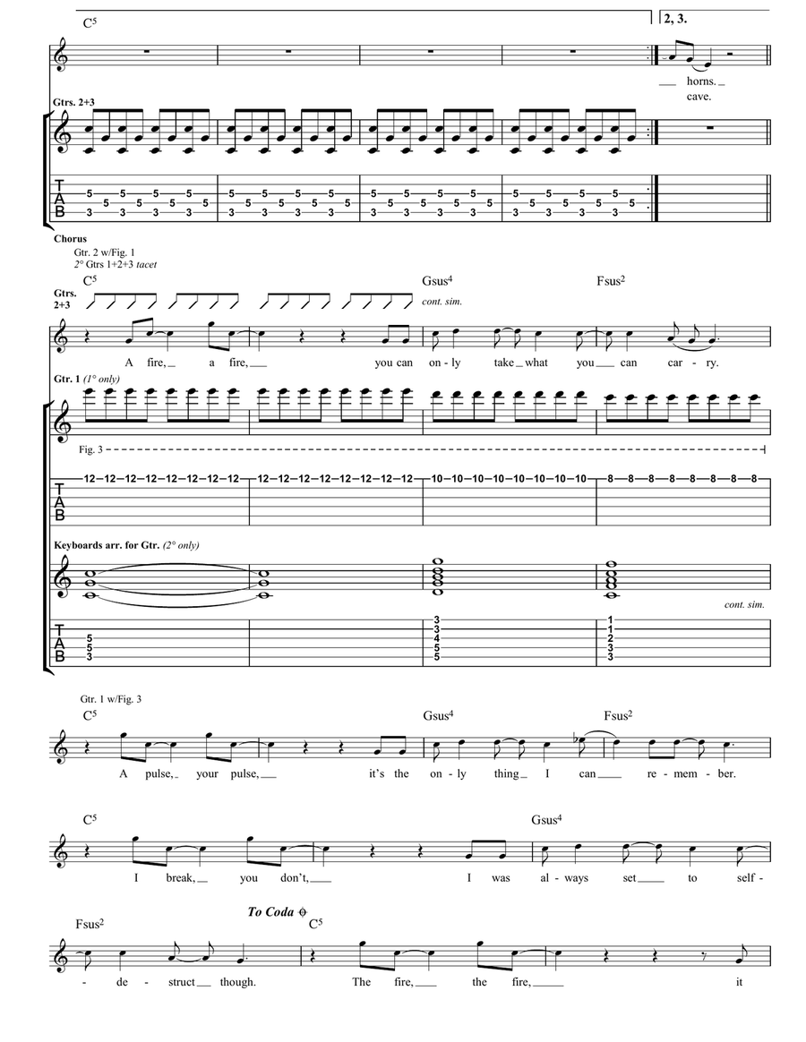 If There's A Rocket Tie Me To It Guitar Tablature scores gallery preview page 2